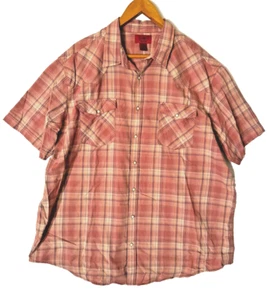 The Foundry Shirt Mens 2XLT Snap Front Short Sleeves Cream Pink - Foto 1 di 4