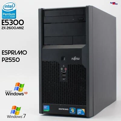 PC Computer Fujitsu Esprimo P2550 D2950 NVIDIA GEFORCE RS-232 Windows XP 500GB - Image 1 of 4