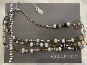 NEW Silpada Icon Triple Strand Sterling Silver Pearl Multi Strand Necklace N2231 - Picture 1 of 3