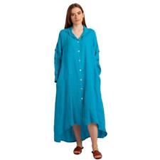 VERA MAY Vera May Italian Linen Navajo Blue Dress 2707