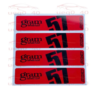 4 PIEZAS GRAMLIGHTS 57DR 57CR RADIOS CALCOMANÍA PEGATINA RUEDA DE CARRERAS LLANTA TUERCA VINILO ROJO Foto 1 de 4