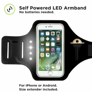 Running Armband fits Iphone 6 6S 7 or Android Dynamove Motion Powered LED - Picture 1 of 1