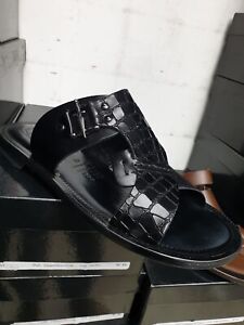 Italian black genuine all leather sandal ( US size 11)
