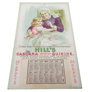 2H Cascara Hill's Bromid Chinin Pillen Werbekalender 1901 Medizin - Bild 1 von 4
