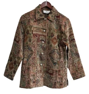 Vtg Erin London Tapestry Jacket Blazer size small Boho Western Coastal Cowgirl - Picture 1 of 5