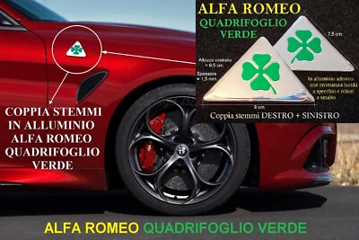 ALFA ROMEO QUADRIFOGLIO VERDE Stemmi Badge Logo Fregi Emblema Giulia Stelvio 159 - Immagine 1 di 4
