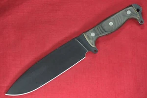Busse Combat SHSH II .275" Flat Ground Glossy Black Blade, Black Canvas Micarta - Picture 1 of 13
