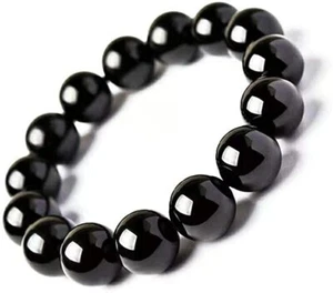 Black Onyx Gemstone Bracelet CHUNKY 14mm - Picture 1 of 2