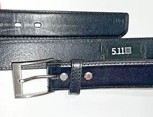 5.11 Tactical Casual Leather Belt Size Large Black Fits 36-42 inch Nice - Picture 1 of 21
