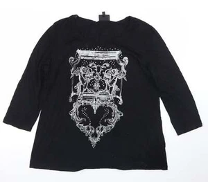 Antthony Womens Black Viscose Blend Basic T-Shirt Size XL Round Neck - Picture 1 of 12