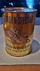 oil tin golden spectro snowmobile nos full early 70s collecting gas and oil rare - Picture 1 of 5