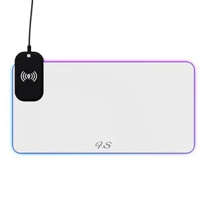 LED Gaming Mouse Pad with Wireless Charging, RGB Desk Accessory, Gamer [...] - Photo 1 sur 9