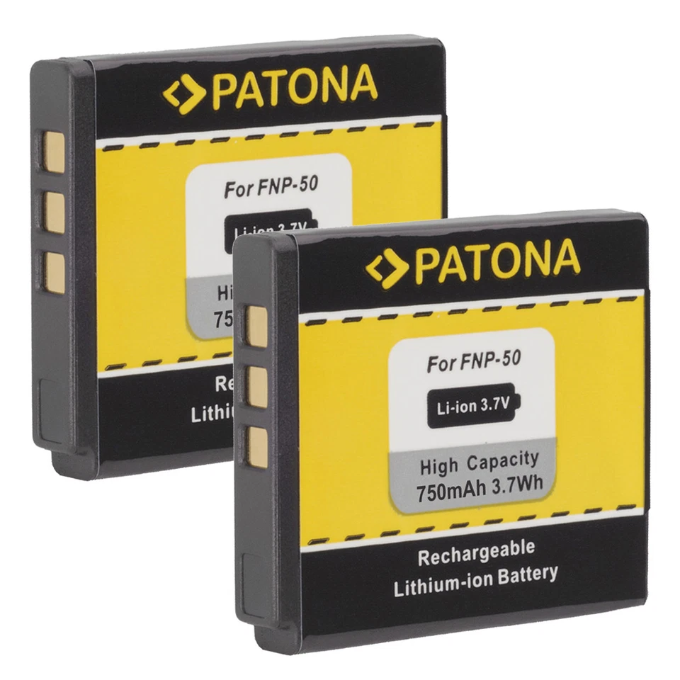 MARKENLOS 2 x Akku für Pentax Q, Q7, Q10, Optio S10, S12, VS20 - D-LI122, D-LI68