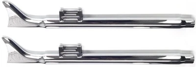 Bassani 2.25" Chrome 36" Fishtail Slip-On Exhaust Mufflers w/Baffles (1F27E36) - Image 1 of 3