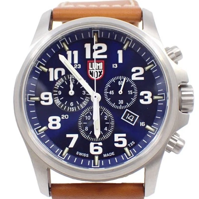 LUMINOX Atacama Field Chronograph Alarm Quartz Men's Watch Blue Dial Leather Str - Image 1 of 4