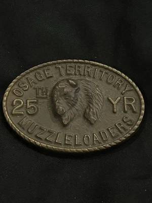 Vintage Osage Territory 25th Anniversary Muzzleloaders Buffalo Belt Buckle - Image 1 of 4