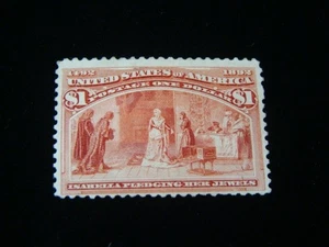 U.S. Scott #241 Columbus $1 Value MLH Regummed $500.00+ SCV Nice! - Bild 1 von 2