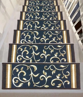 Respaldo de goma de pelo bajo Gloria peldaños antideslizantes para escaleras, alfombrillas para escaleras, (juego de 7), Foto 1 de 4