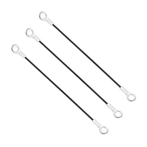 Cable de cordón de 6 mm x 30 cm, 3 piezas ojales de acero inoxidable cuerda de alambre terminada negro - Imagen 1 de 7