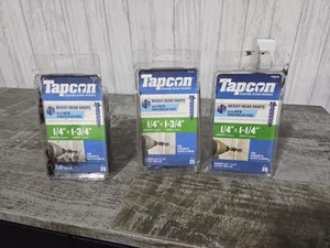 3 Tapcon 1/4 in. x 1-3/4 in, 1/4. X 1 1/4 Hex-Washer-Head Concrete Anchors - Picture 1 of 2