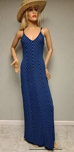 💖 Retro Mossimo Black/Blue Maxi Dress.   Size-Medium EUC - Picture 1 of 7