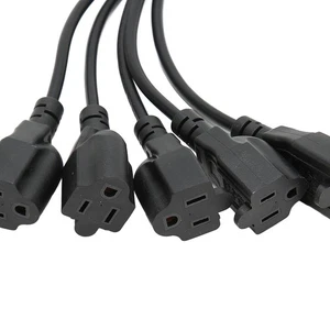 3 Prong 1 To 5 Outlet Power Cord Heavy Duty 16AWG 18AWG 5 Way Power Cord Spl NEW - Afbeelding 1 van 12