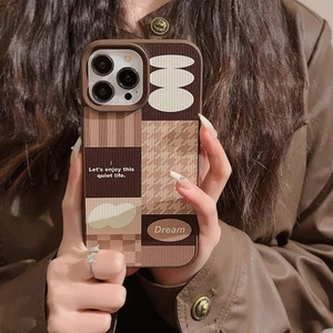 Back Geometric Splicing Phone Case Cover TPU For iPhone 15 Plus 14 13 Pro/Max - Picture 1 of 11