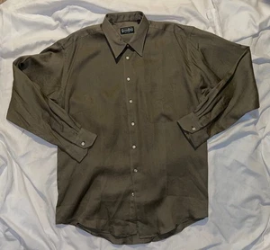 Vintage Gitman Bros Mens Green Thick 100% Linen Button Down Shirt Sz L/XL NEW - Picture 1 of 12