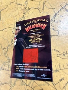Universal Studios Halloween Horror Nights RARE decoder game card dracula - Picture 1 of 3