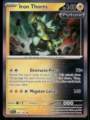 Iron Thorns 062/162 Rare Holo NM Pokemon SV05: Temporal Forces - Image 1 of 2