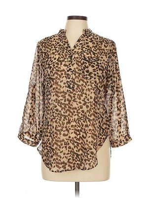 Blusa feminina Cotton Express marrom manga 3/4 G - Imagem 1 de 4