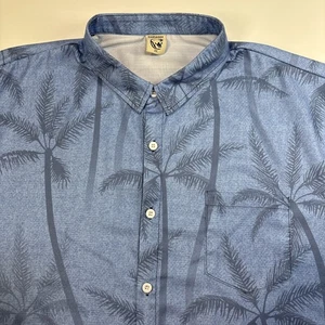 Hardaddy Hemd Herren 3XL Blau Palme Kurzarm Button Down Hawaii Strand - Bild 1 von 6
