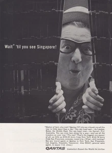 1961 Qantas: Wait Til You See Singapore Vintage Print Ad - Picture 1 of 1