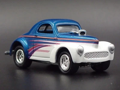 1941 41 Willys Coupe Gasser Nhra White 1:64 Scale Diorama Diecast Modello Auto - Immagine 1 di 4