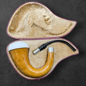 Fehmi Yavuz calabash meerschaum pipe sterling silver unsmoked With Case - Picture 1 of 12