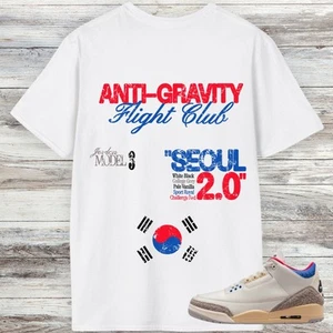 Jordan 3 Seoul 2.0 Sneaker Match Shirt, White Sport Royal Challenge Red Pale  - Picture 1 of 2