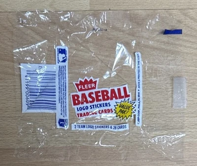 Empty 1984 Fleer Plastic Baseball Card Cello Cellophane Pack Wrapper #6681-A - Image 1 of 4