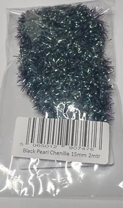 pearl boosted 15mm chenille fritz - fly tying materials - Black 2mtr - Picture 1 of 1