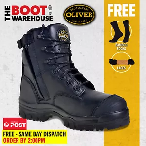 Oliver Work Boots, 45645Z, Zip, Lace-Up, Non-Metal, Composite Toe Cap Safety NEW - Picture 1 of 8