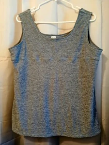 Nwt Scoop neck Athletic Tank top womens L Blue static print Stretch workout wear - Picture 1 of 7