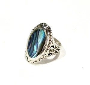 Bijou argent 925 bague coquillage nacre 50 ring - Picture 1 of 4
