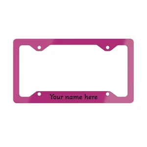 Personalized Pink License Plate Frame - Custom Car Accessory, Metal Vehicle Tag - Picture 1 of 5