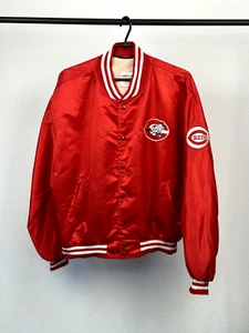 Giacca Bomber Vintage Cincinnati Reds MBL Starter Style Spellout Anni 80 Taglia XL - Foto 1 di 10