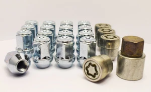 20 x M12 x 1.25, Alloy Wheel Nuts Including EVO Lockers (Silver) - Picture 1 of 2