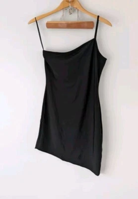 Vestido By The Way Para Mujer L Negro Mini Asimétrico Un Hombro Bodycon Foto 1 de 4