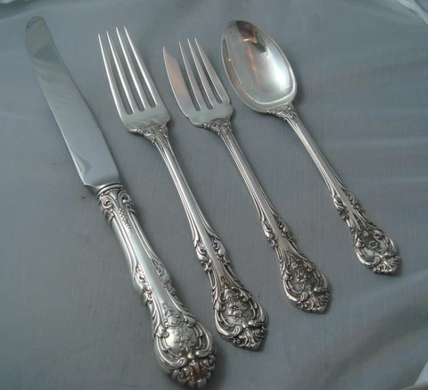 Gorham King Edward Sterling Silver Four Piece Setting New French Knife Blade Cover