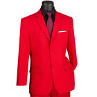 LUCCI Men's Red 2-Button Slim-Fit Poplin Polyester Suit NEW