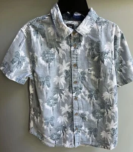 Bixby Nomad Boys Sz 12 14 Hawaiian Shirt Large EUC Palm Trees Short Sleeve - Picture 1 of 4