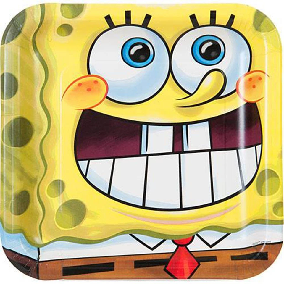 Sponge Bob Classic Lunch Plates Birthday Party Supplies 8 Per Package New - Image 1 of 1