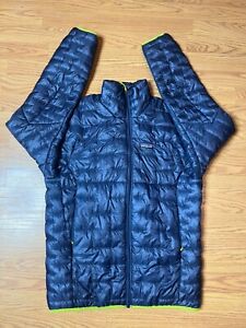 Patagonia Jacket Mens Medium Blue Quilted Down Micro Puff Puffer